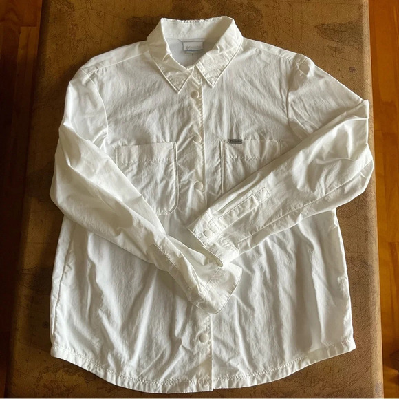 COLUMBIA long sleeve button down white size L - Picture 2 of 9
